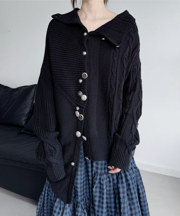Twist Button Knit Cardigan