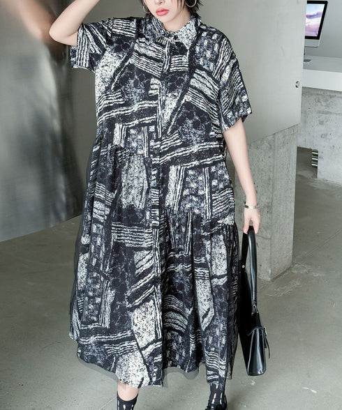 Noir Graphic Shirt Dress