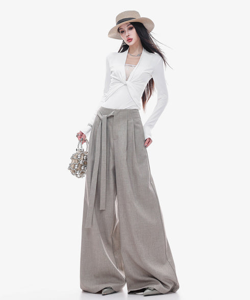 Drape Belt Wide Slacks