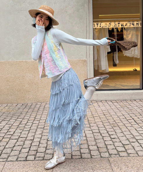 Pastel Grid Knit Vest