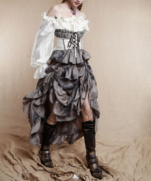 Frill Off-Shoulder Sheer Top