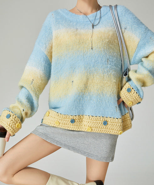 Gradient Fuzzy Knit Top