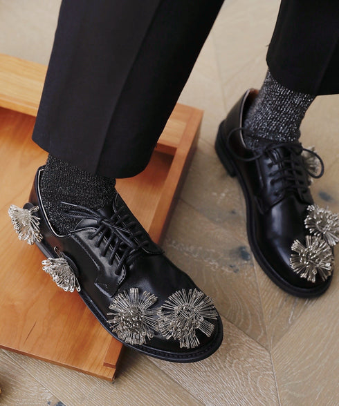 Metal Cluster Decor Derby Shoes