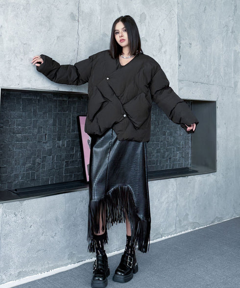 Quilted Wrap Down Jacket