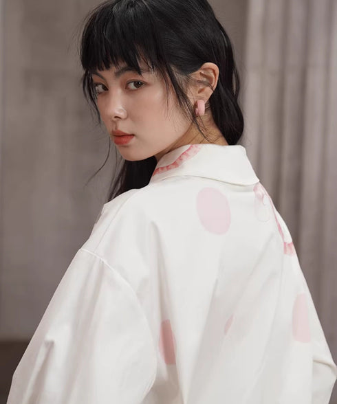 Pink Panther Graphic Collar Blouse