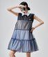 Layered Stripe Mesh Dress