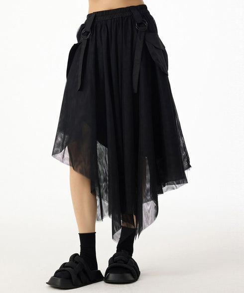 Mesh Layer Pocket Skirt