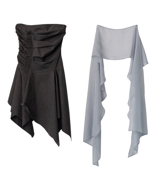 Drape Flow Corset Top & Sheer Scarf
