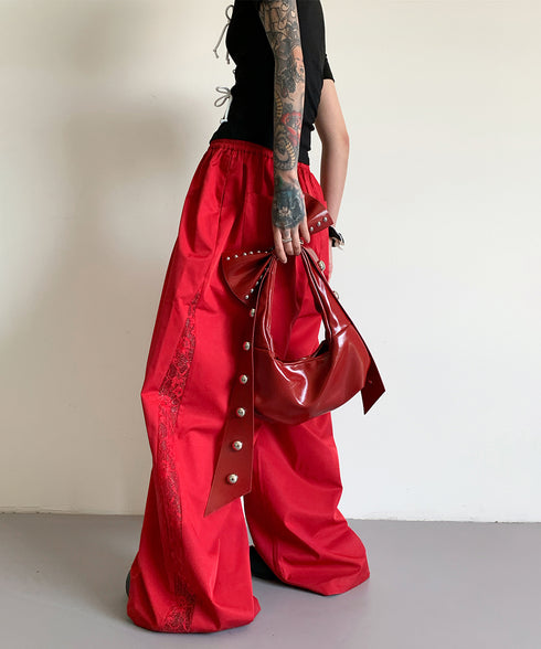 Lace Line Wide Pants
