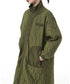 Quilted High Neck Long Coat