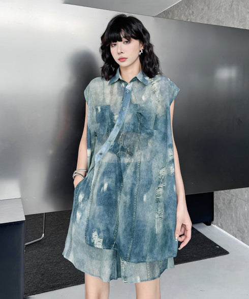 Floating Dye Shirt & Shorts Co-ord