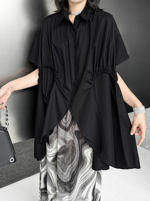 Layer Flare Gathered Blouse