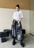 Abstract Mesh Flare Skirt