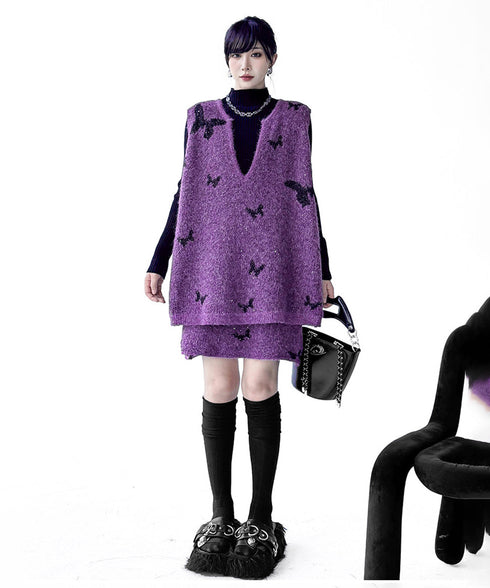 Butterfly Knit Vest&Skirt Series