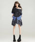 Multi-Drape Plaid Mini Skirt