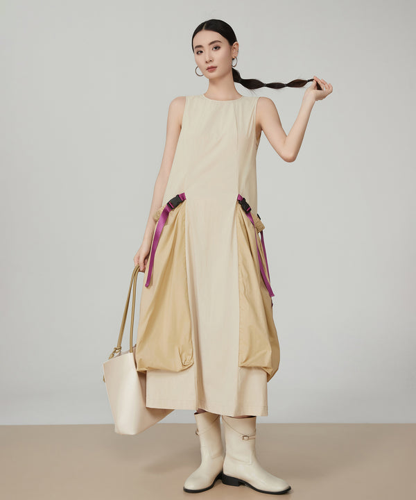 Pocket Accent Drape Dress