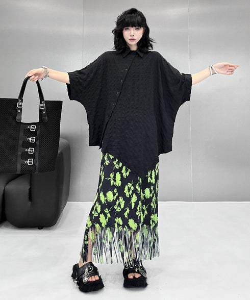 Side Button Hem Blouse