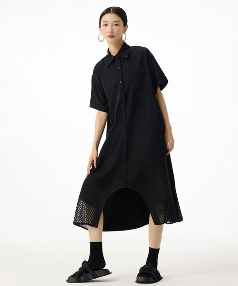 Mesh Panel Flow Dress