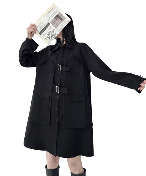 Buckle Layer Shirt Dress