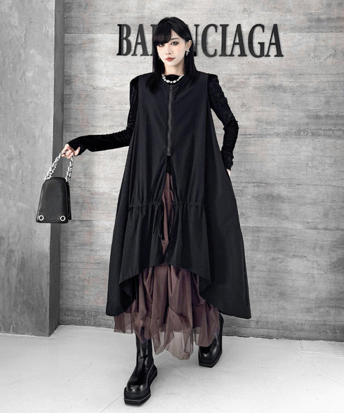 Zip Front Volume Layered Vest