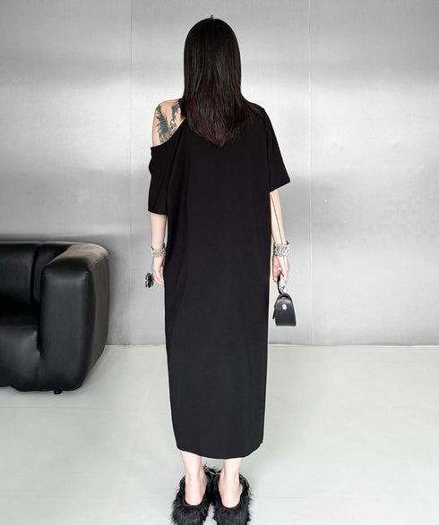 Zip Strap Drape Dress