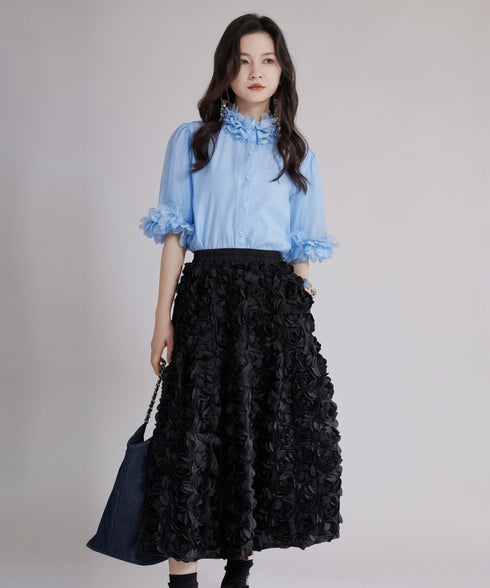 Flower Sleeve Blouse