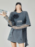 Lace Layered Distressed Top