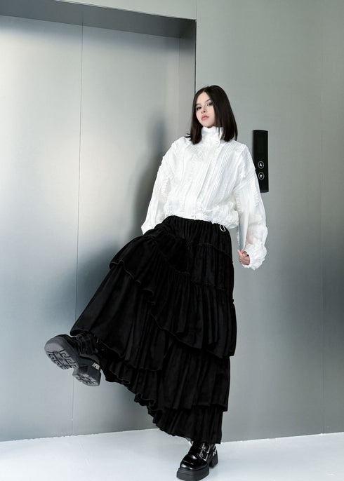 Vertical Frill Stand Jacket