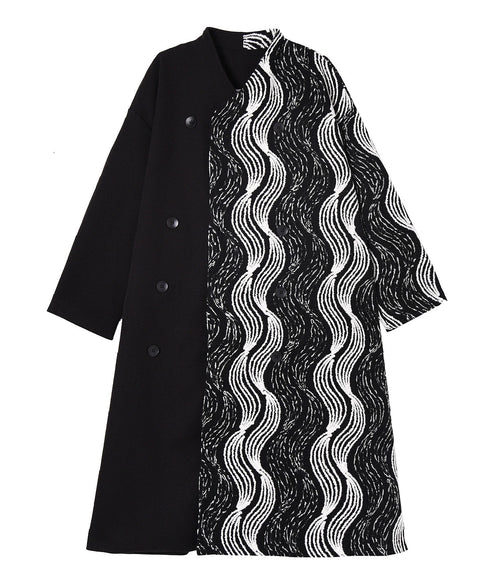 Wave Pattern Double Coat