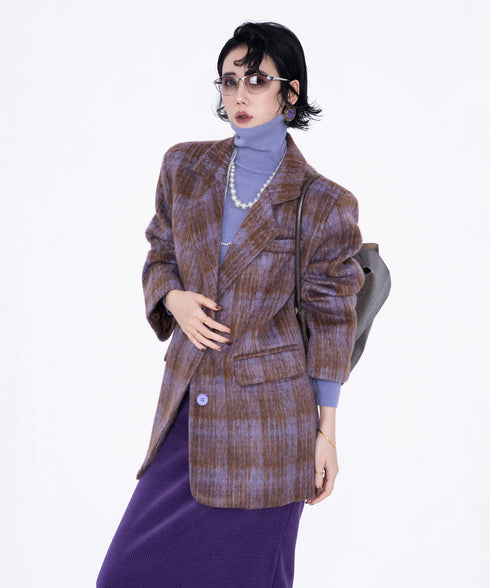 Fuzzy Check Tailored Jacket