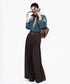 Wool Blend Wide Pleated Pants