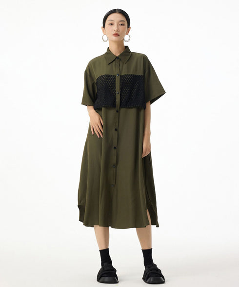 Mesh Layer Flow Dress