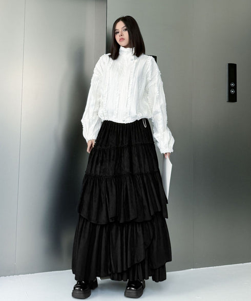 Layered Volume Maxi Skirt