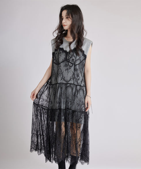 Sheer Black Lace Dress