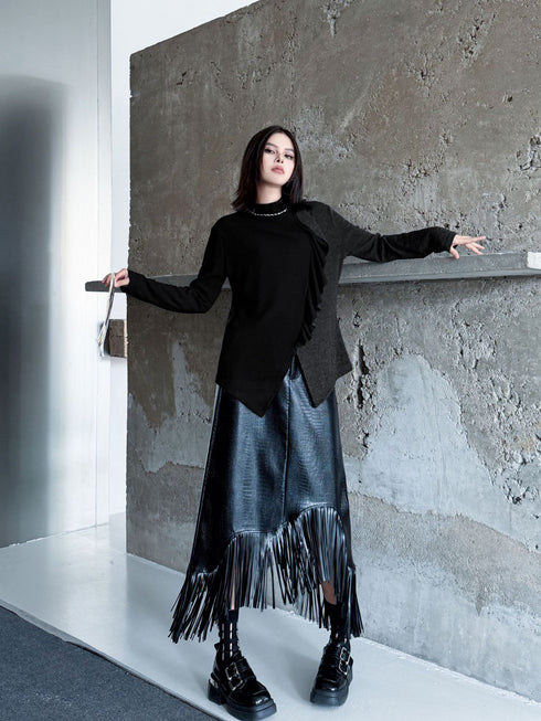 Frill Panel Contrast Top