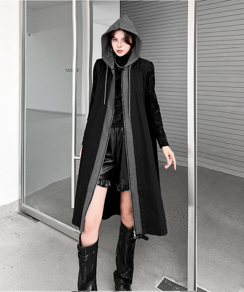 Hood Frame Long Vest