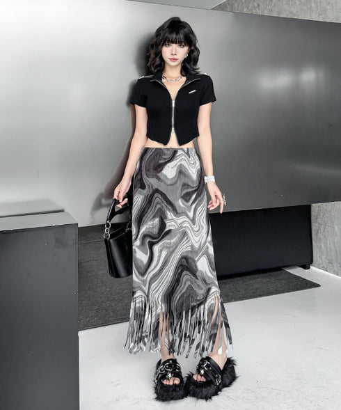 Shadow Layered Lace Skirt