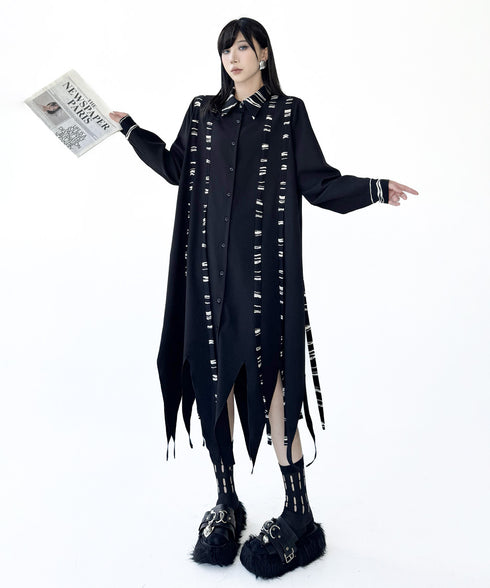 Frayed Contrast Knit Top