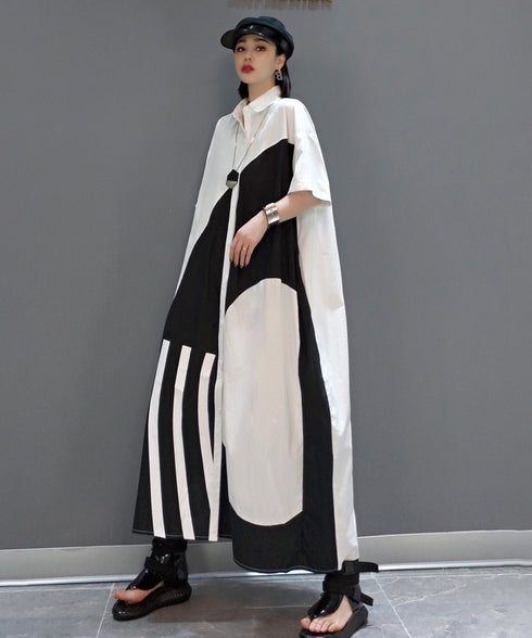 Monotone Graphic Shirt Dress