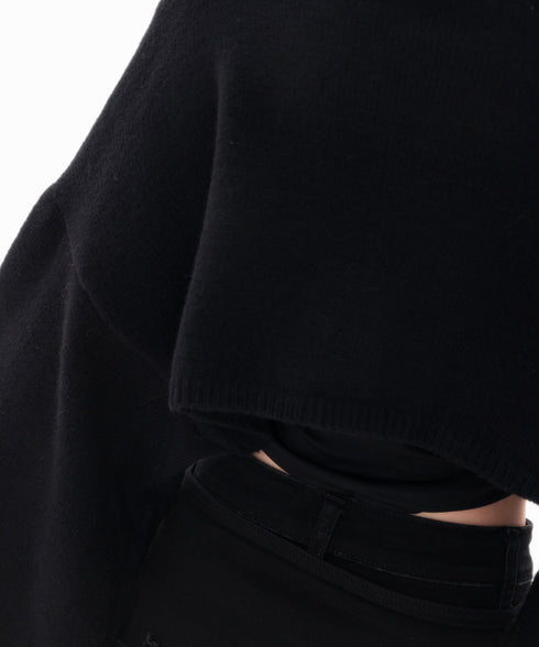 Frayed Contrast Knit Top