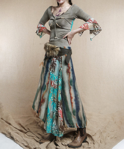 Multi Panel Flare Skirt