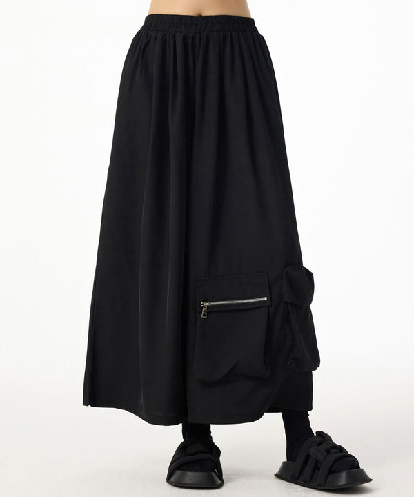 Black Zip Pocket Wide Pants