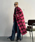 Brushed Check Long Coat