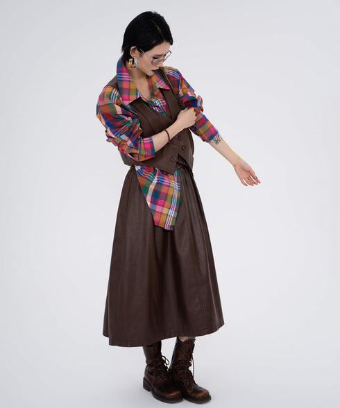 Color Mix Check Blouse