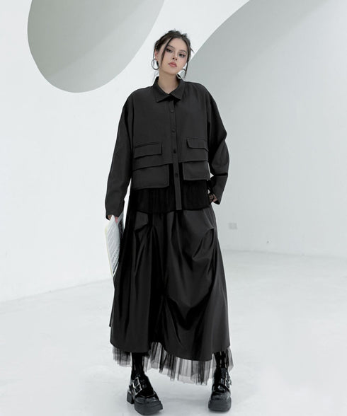 Layered Balloon Mesh Skirt