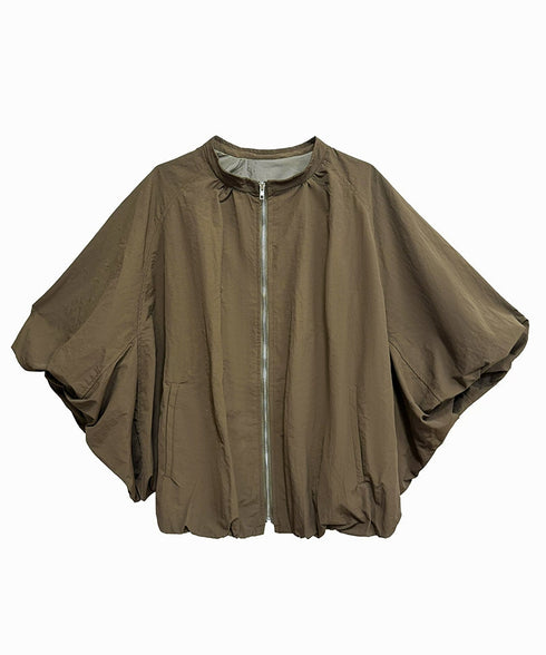 Balloon Sleeve Zip Jacket