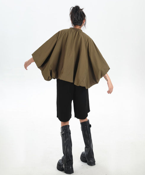 Balloon Sleeve Zip Jacket