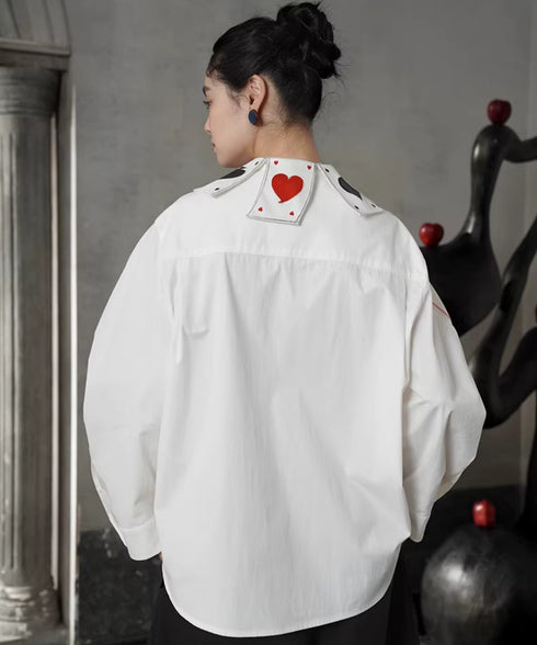 Playing Card Collar Stitch Blouse