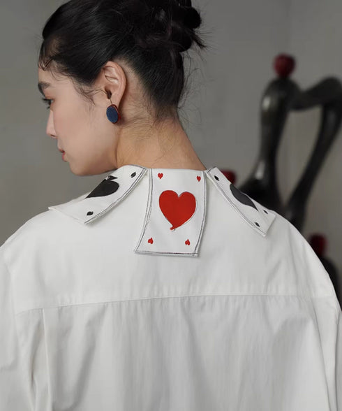 Playing Card Collar Stitch Blouse