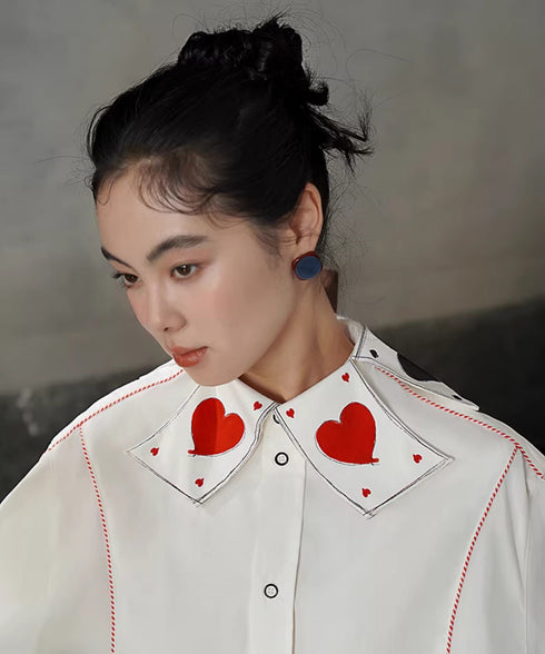 Playing Card Collar Stitch Blouse